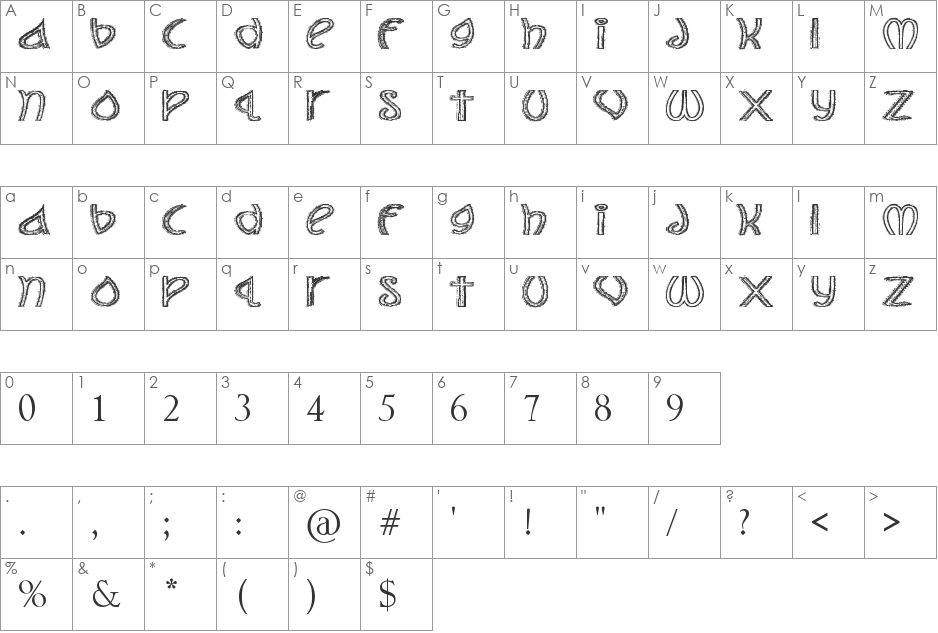 The Jolly Rancher font character map preview