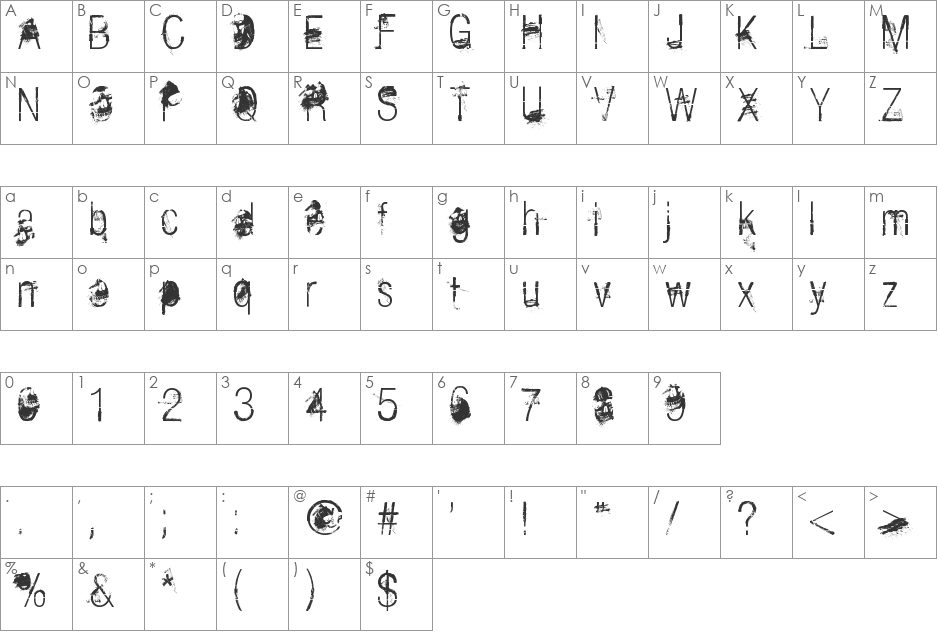 The Last Soundtrack font character map preview
