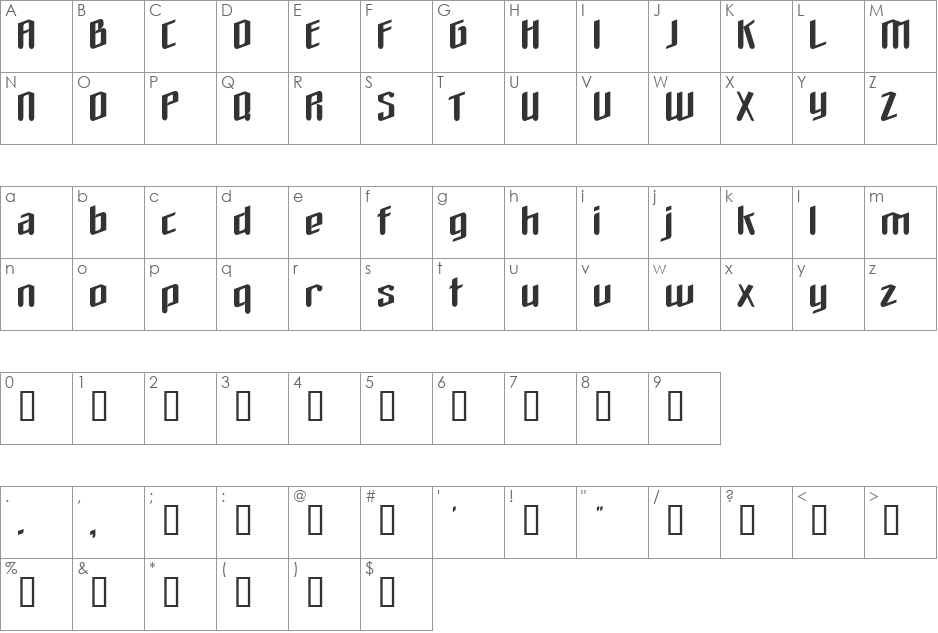 The love you find in hell font character map preview