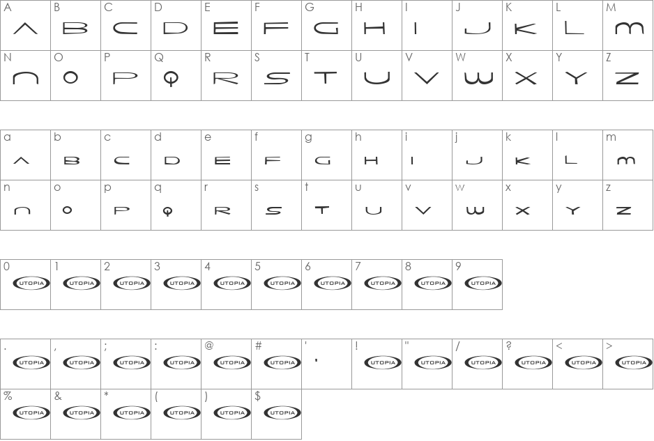 the monkey's ate my soul font character map preview