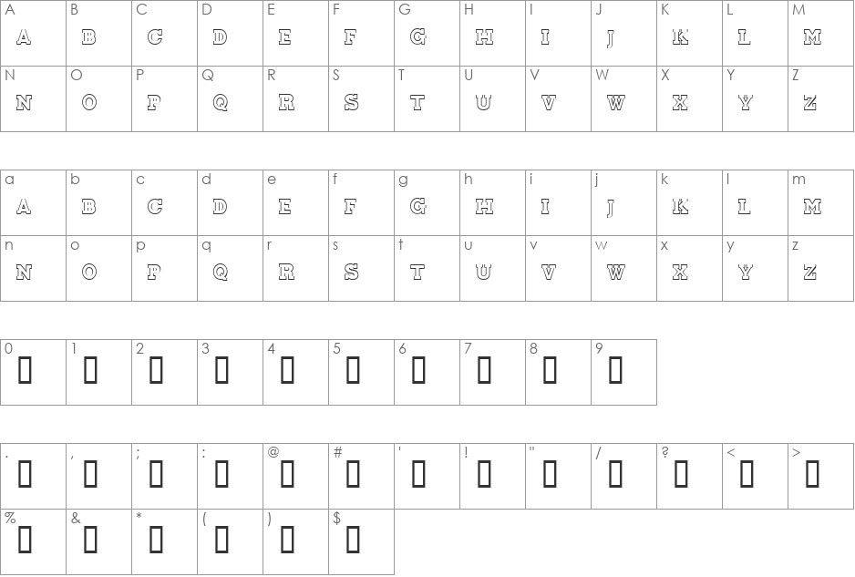 BemaniFont font character map preview