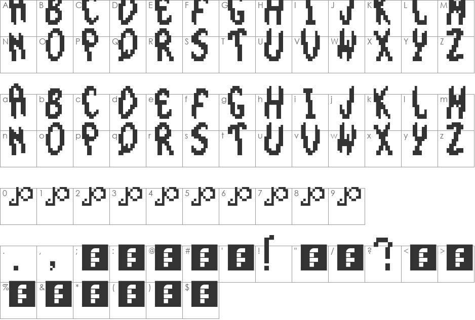 The Smurfs - Large Font font character map preview
