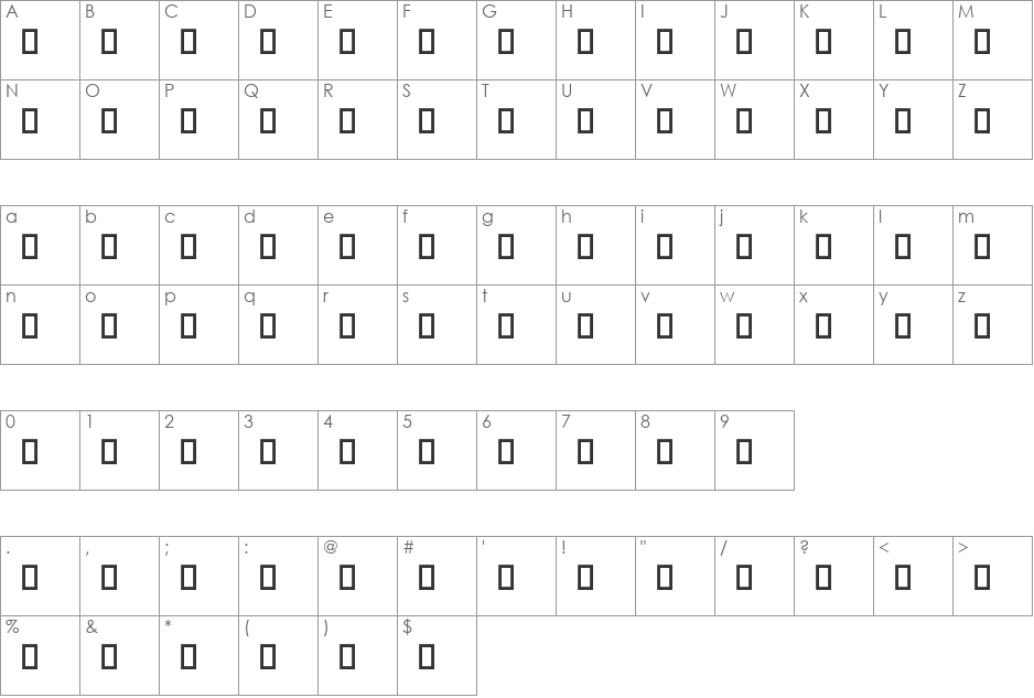 The Walking Dead font character map preview