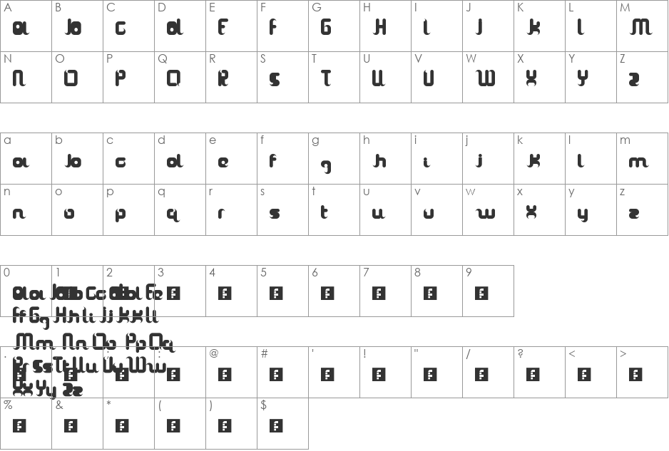 TheaSanti font character map preview