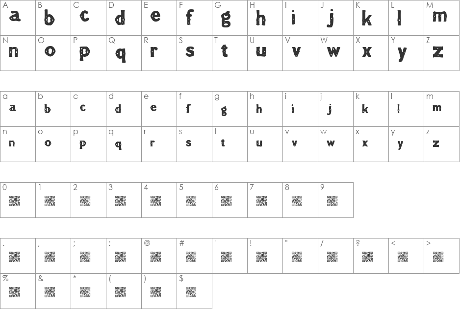 TheaterEvent font character map preview