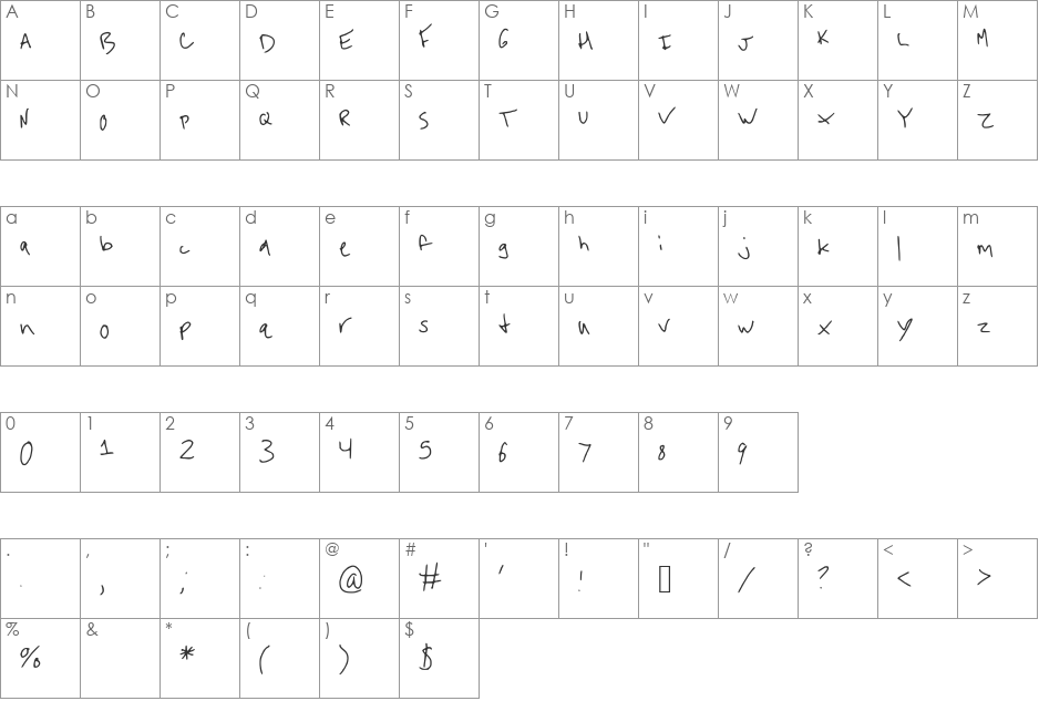 TheDoctorIsIn font character map preview