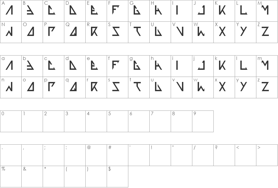 thetrainingartist font character map preview