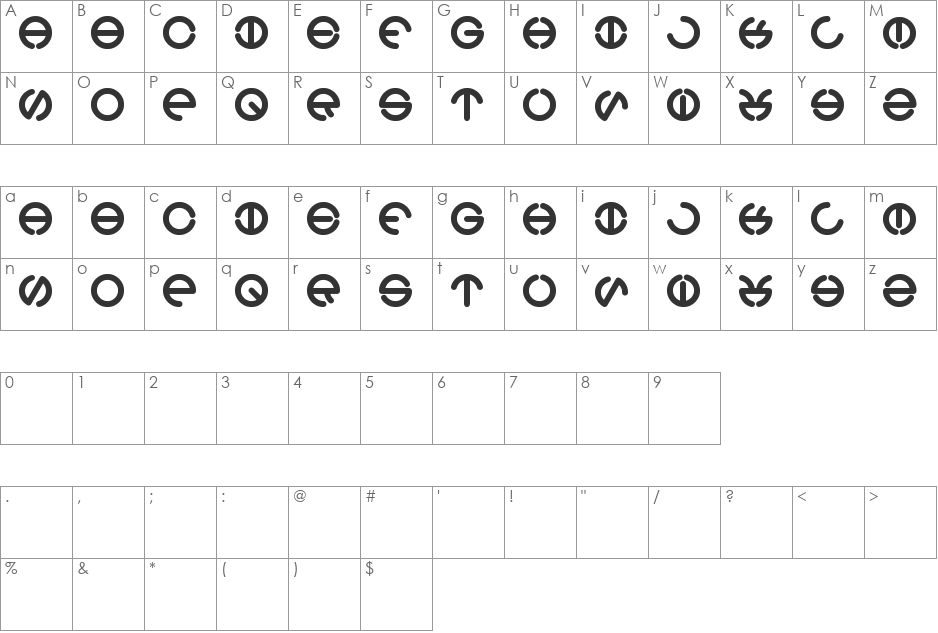 theworld font character map preview