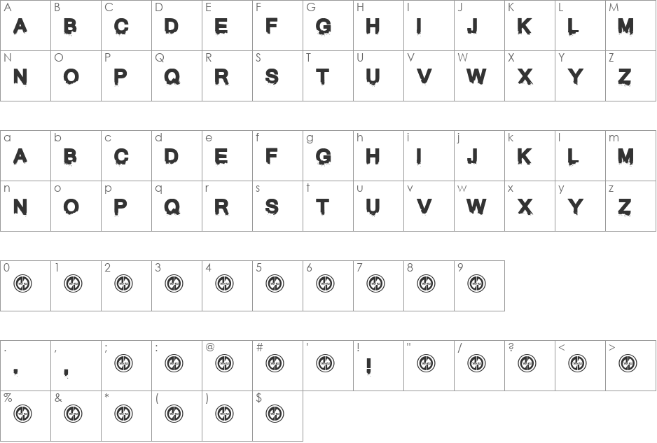 They Perished font character map preview