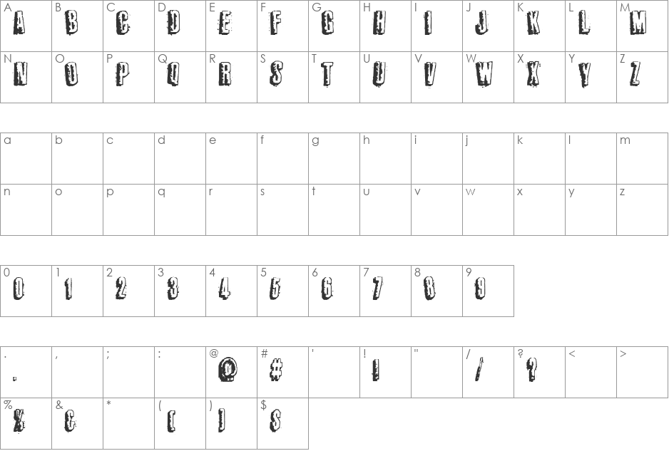 Third World Buzz font character map preview