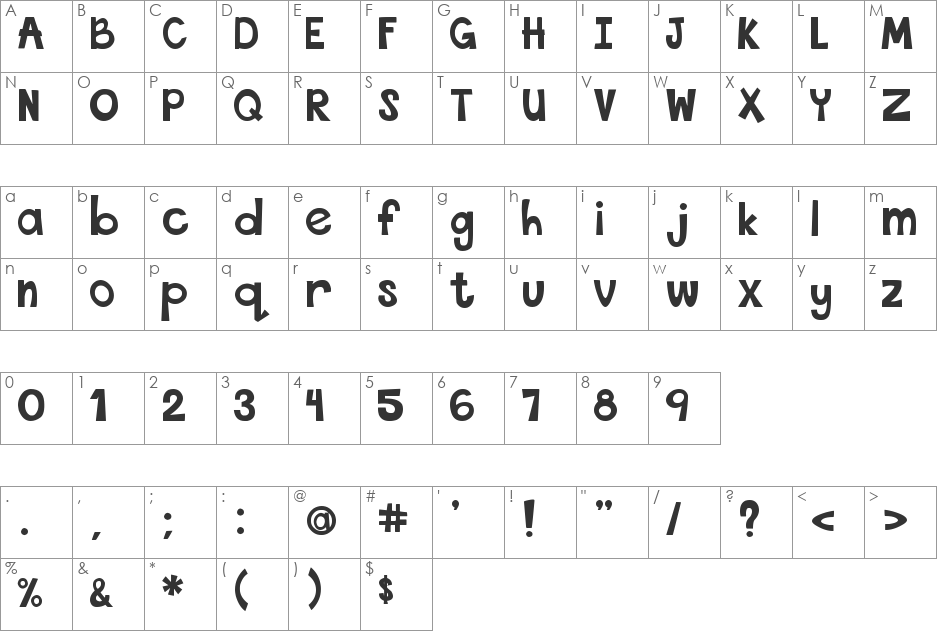 THIS FONT IS BOLD font character map preview