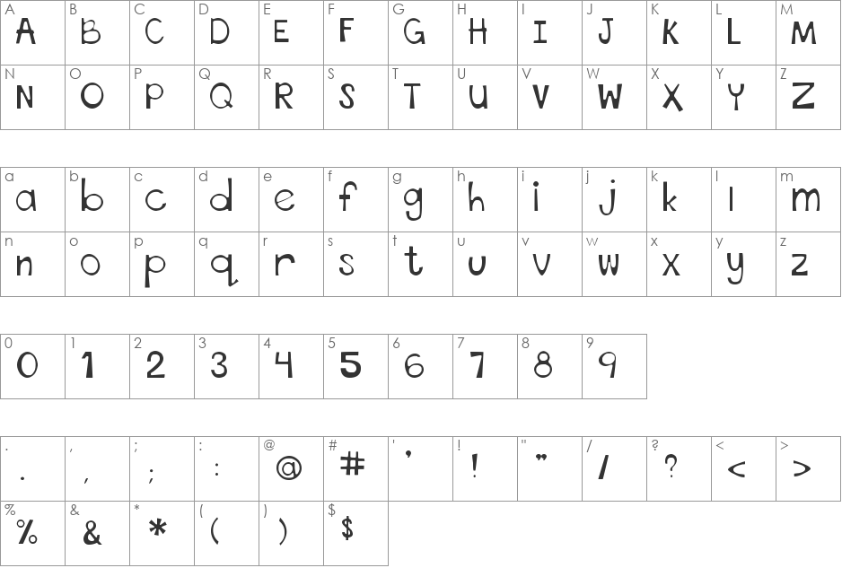 This Font is Stressed font character map preview