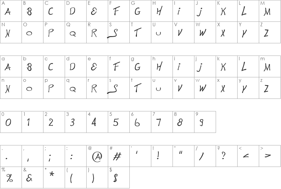 This is Electronik font character map preview