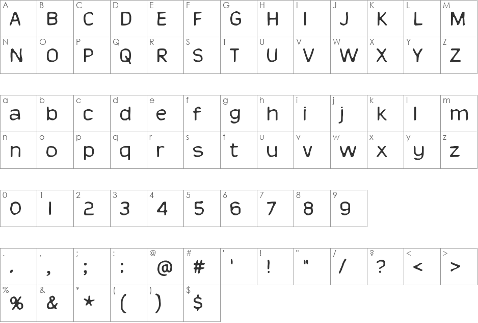 This is nu jazz font character map preview