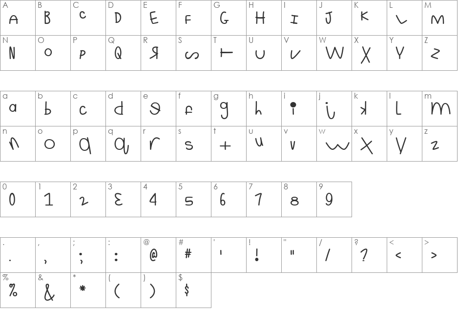 This Is Ridiculous font character map preview