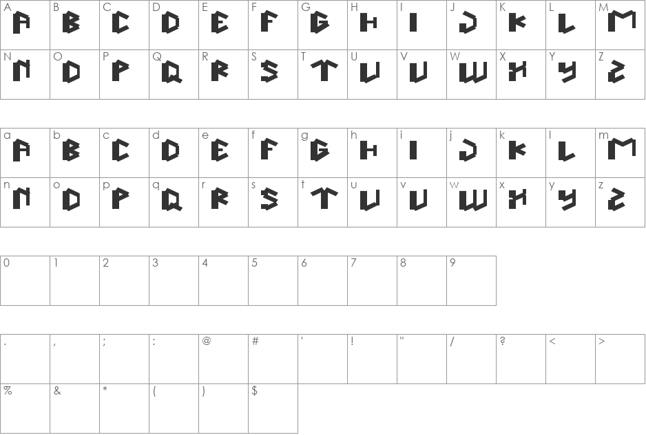 this is true font character map preview