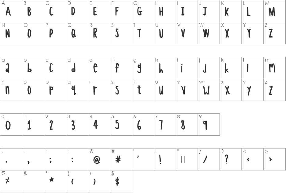 thisfontlookslikegiraffe font character map preview