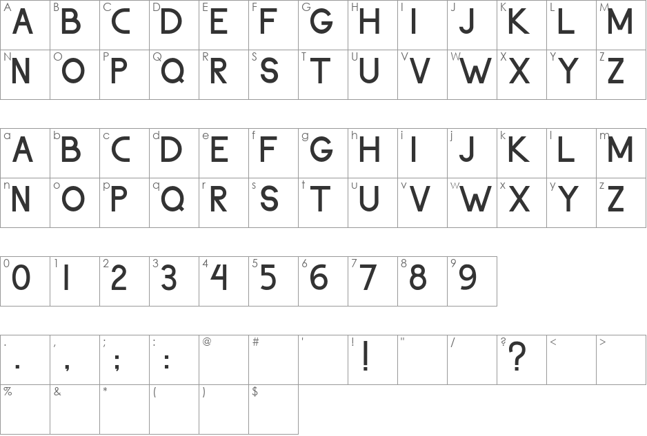 Thohir Ke Badreah font character map preview