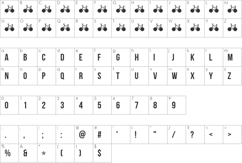 thomas sans font character map preview