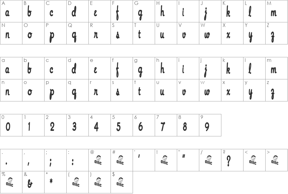 ThousandOceans font character map preview