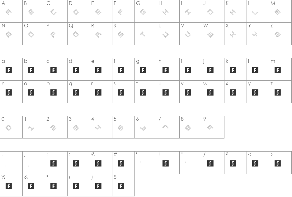 ThreeAngular font character map preview