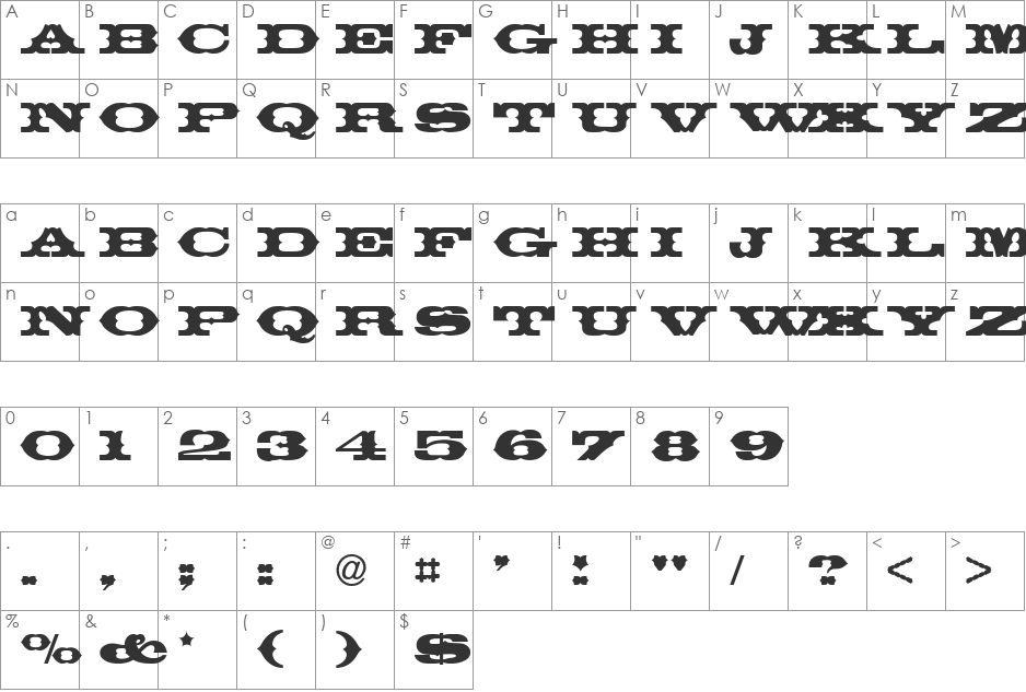 Thunderbird font character map preview
