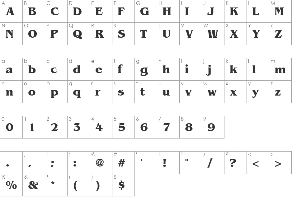 Benguiat Rus font character map preview