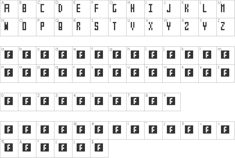tigercat font character map preview
