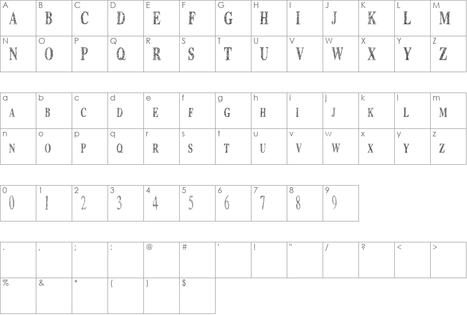 Time To Scribble font character map preview