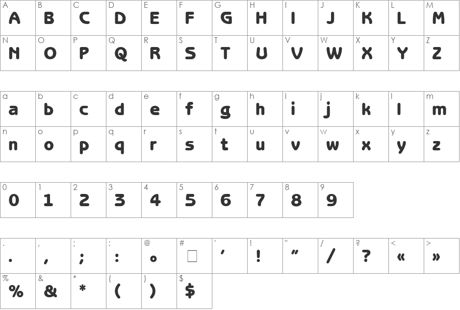 Benguiat_Gothic-Black font character map preview