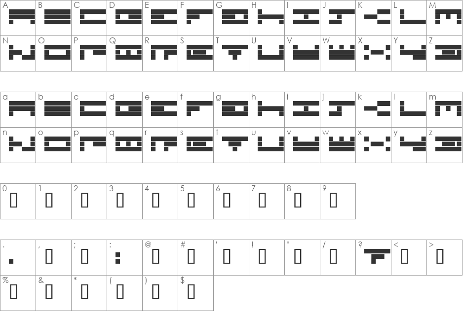 TimeBomb font character map preview