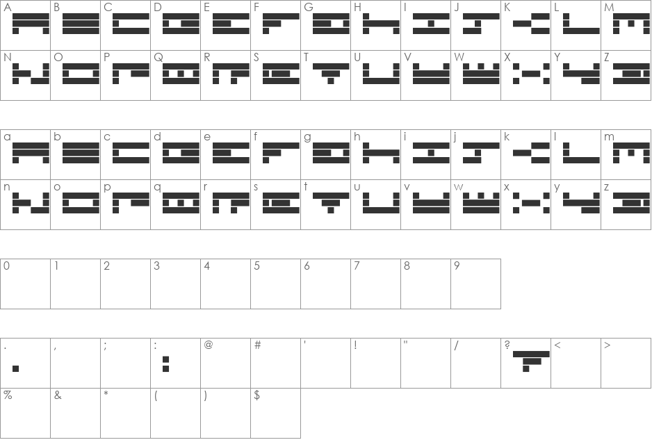 TimeBomb font character map preview