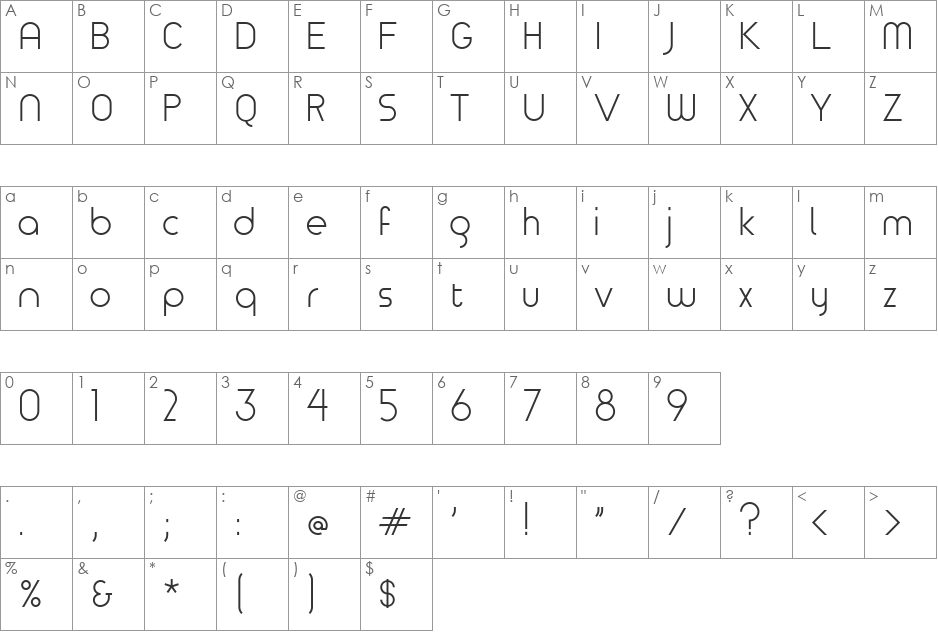 TimeBurner font character map preview