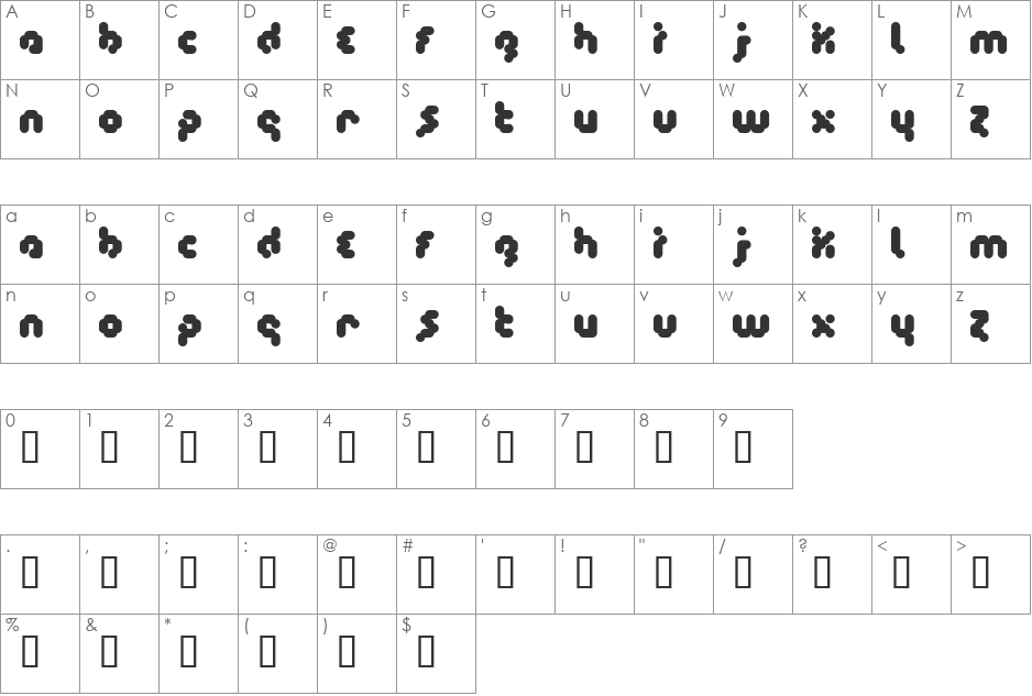 Timecode font character map preview