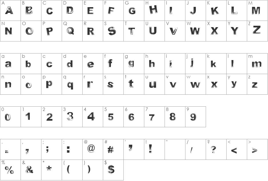 timeportal font character map preview