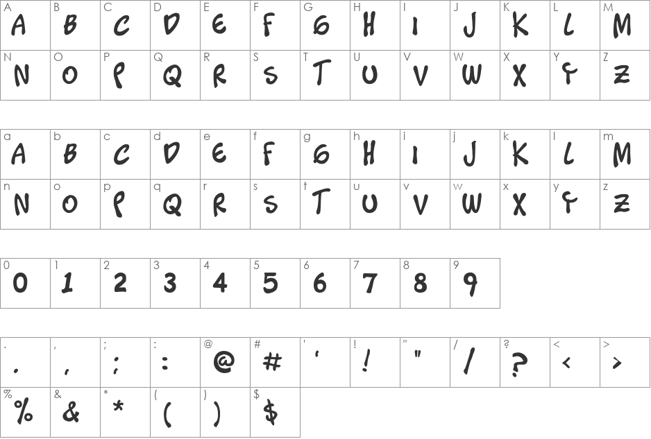 Timotheos font character map preview