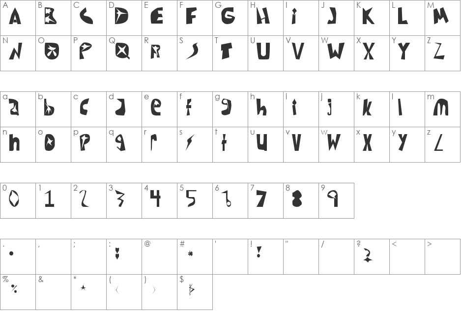 tl quix font character map preview