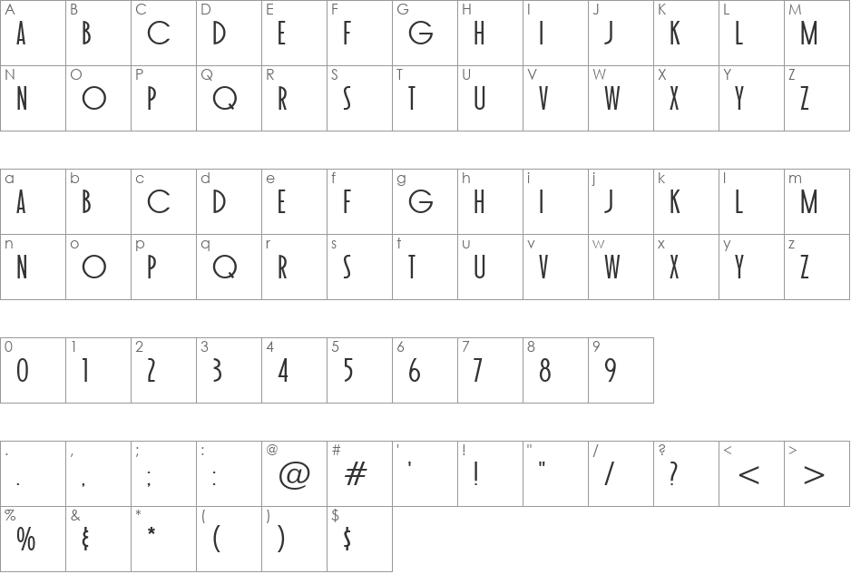Toasted Vein BTN font character map preview