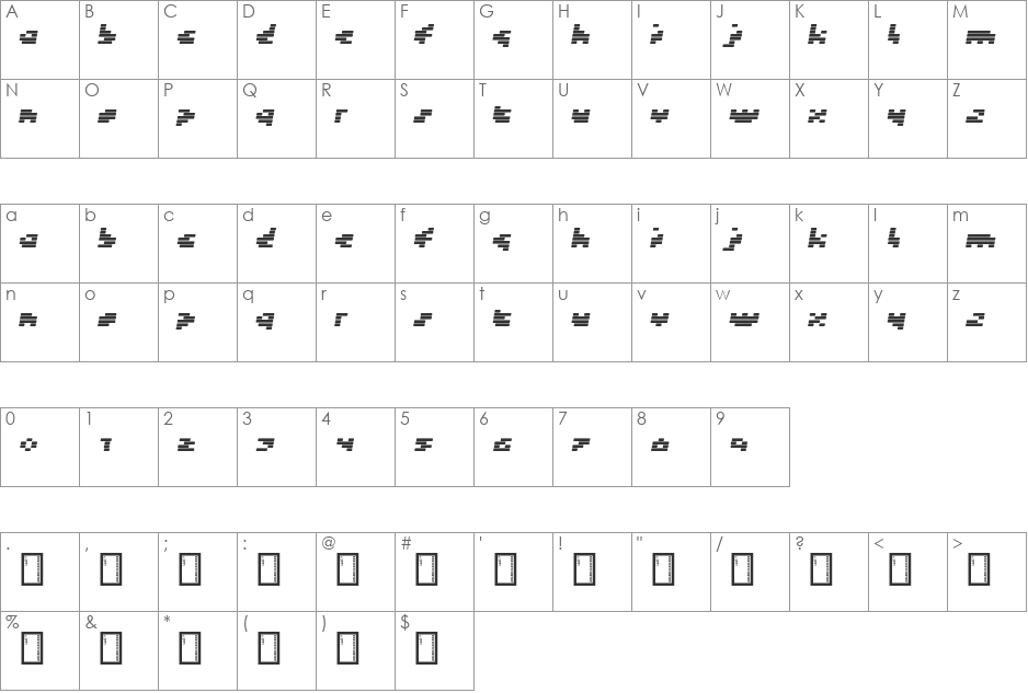 Token font character map preview