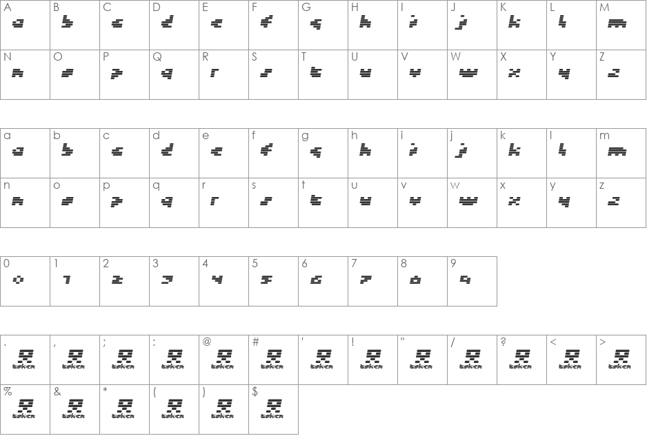 Token font character map preview