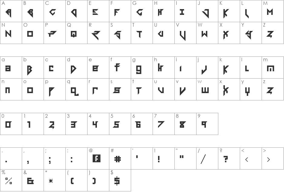 Tolerant Sans Serif (Tolerant 2) font character map preview