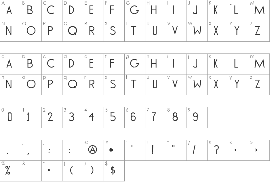 TOMMY HILFIGER AF font character map preview