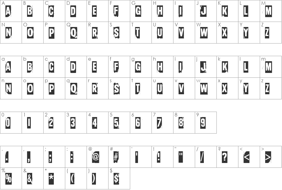 Too drunk to fuck font character map preview