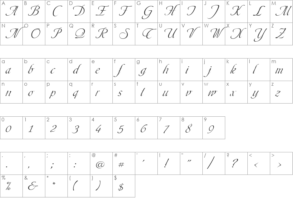 Toots Extended font character map preview