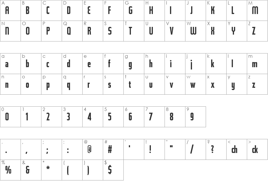 Topic Alternates font character map preview