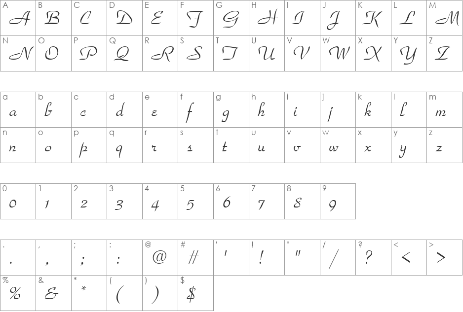 Torhok font character map preview