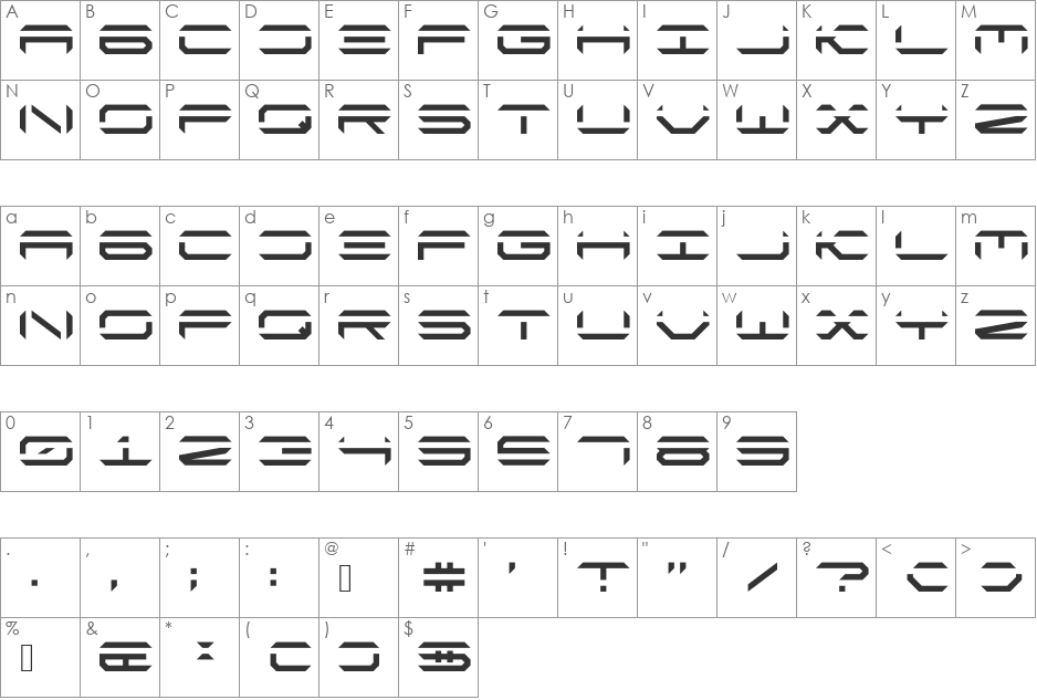 Torwelten font character map preview