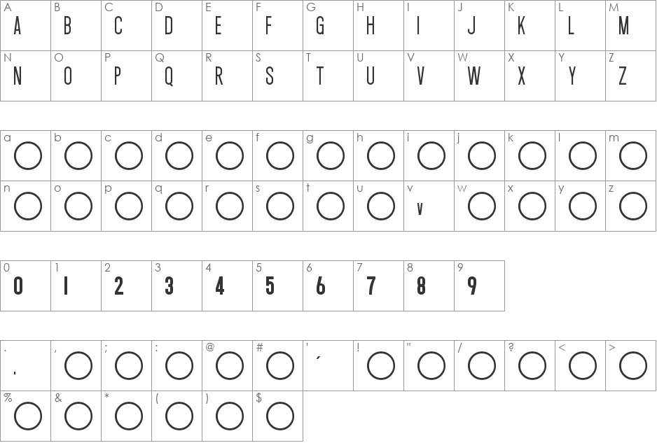 Total 90 font character map preview