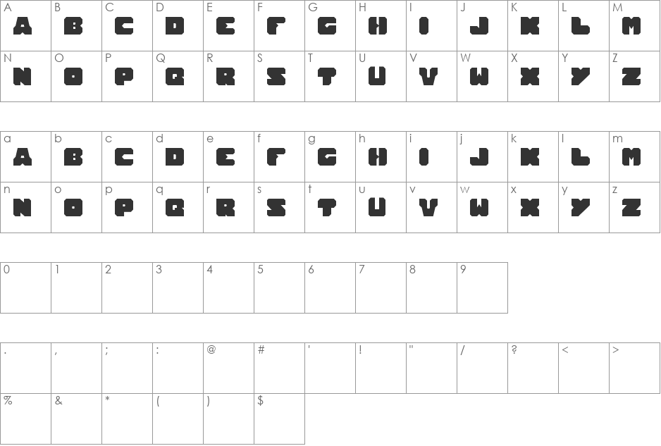 TOTAL HAMMER font character map preview