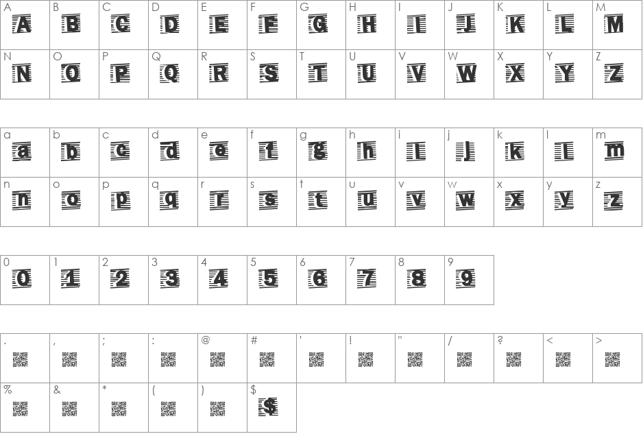 TotalEvent font character map preview